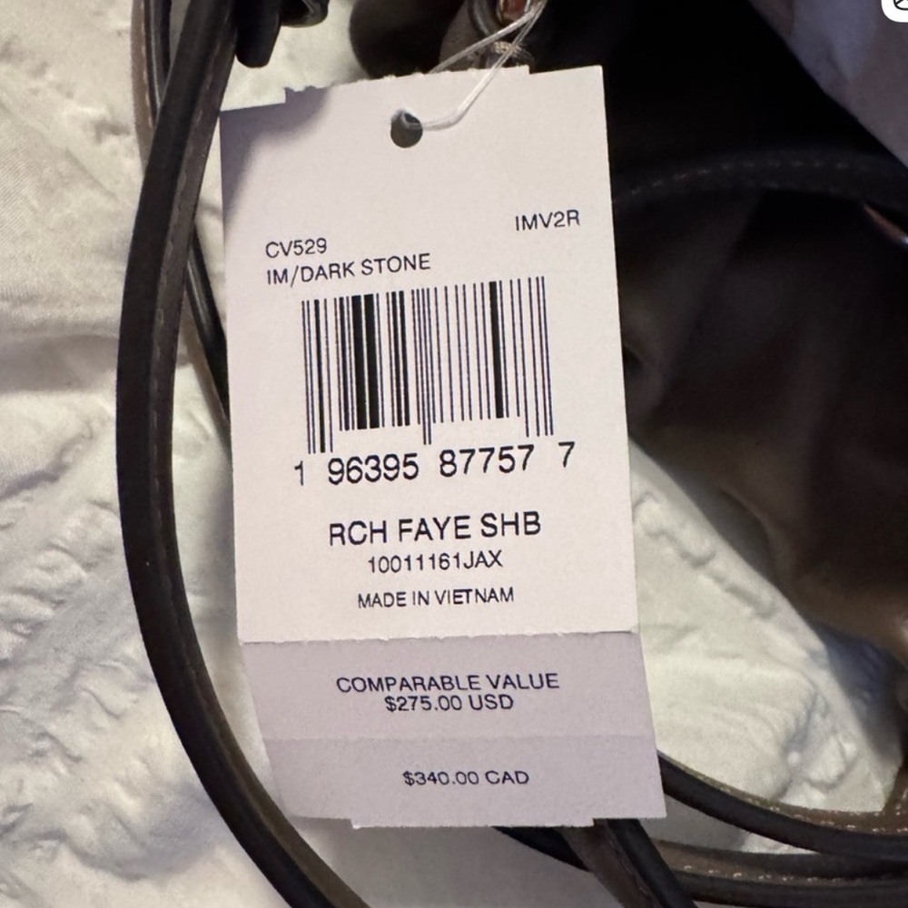 Coach Faye Dark Stone Shoulder Bag with Gold Accents - Picture 5 of 5